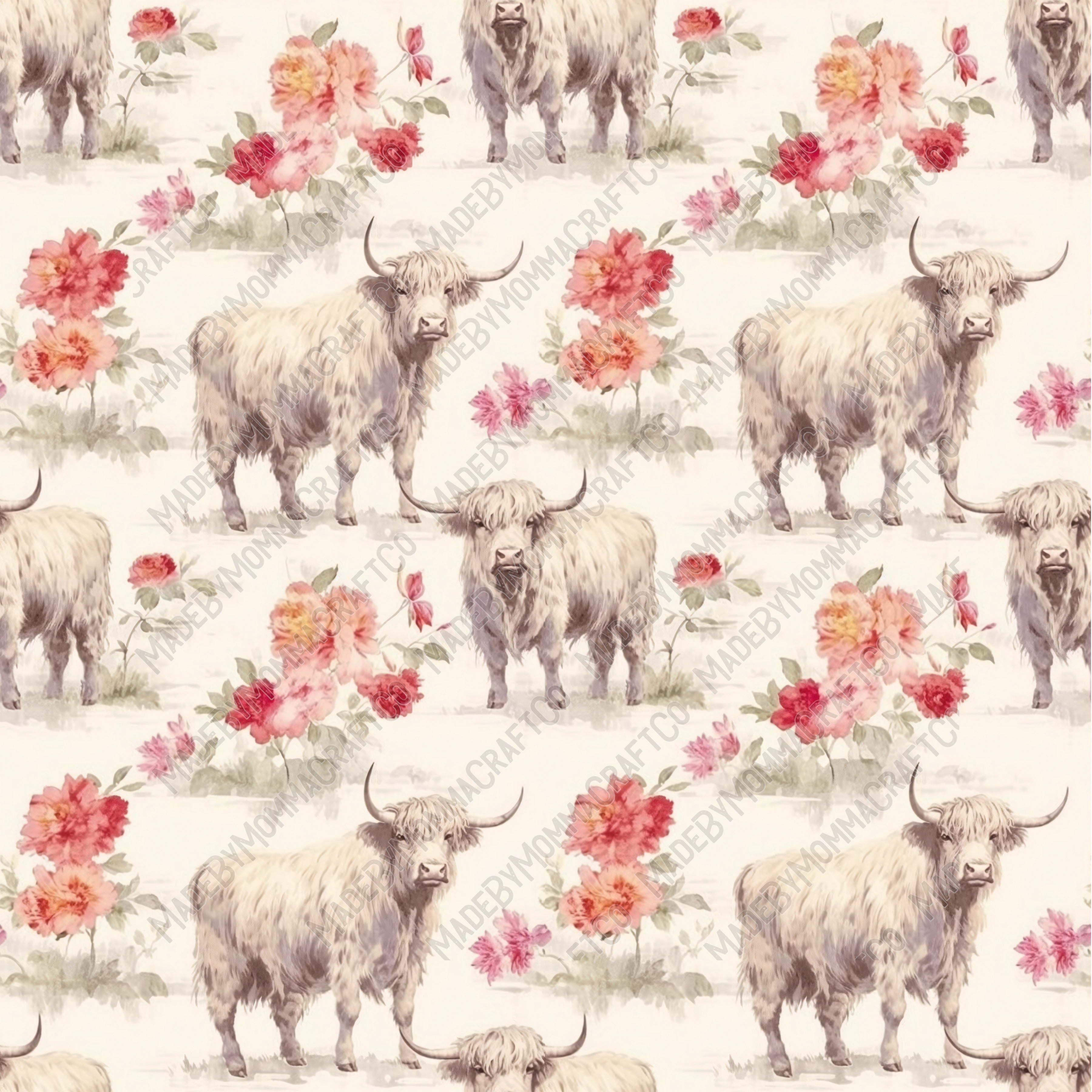 Highland Cow 17 - Vinyl Or Waterslide Seamless Wrap