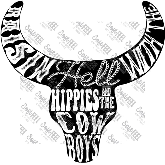 Hippies And Cowboys - Country Western / Hippie Gypsy - Direct To Film Transfer / DTF - Heat Press Clothing Transfer