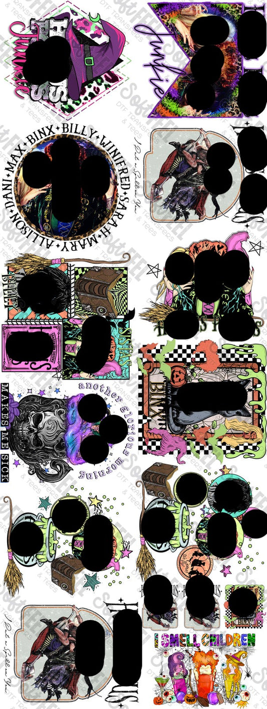Witches Halloween Gang Sheet - Themed Pre-Made DTF Transfers