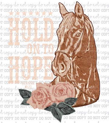 Hold On To Hope Horse - Country Western - Christian - Cheat Clear Waterslide™ or White Cast Sticker