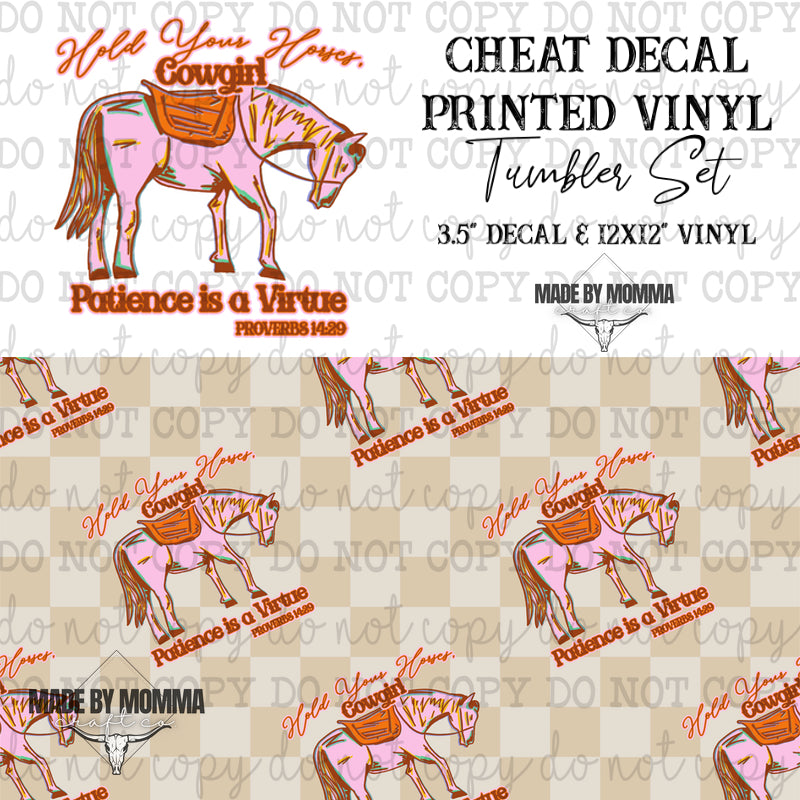 Hold Your Horses Western - Vinyl &amp; Decal Tumbler Set