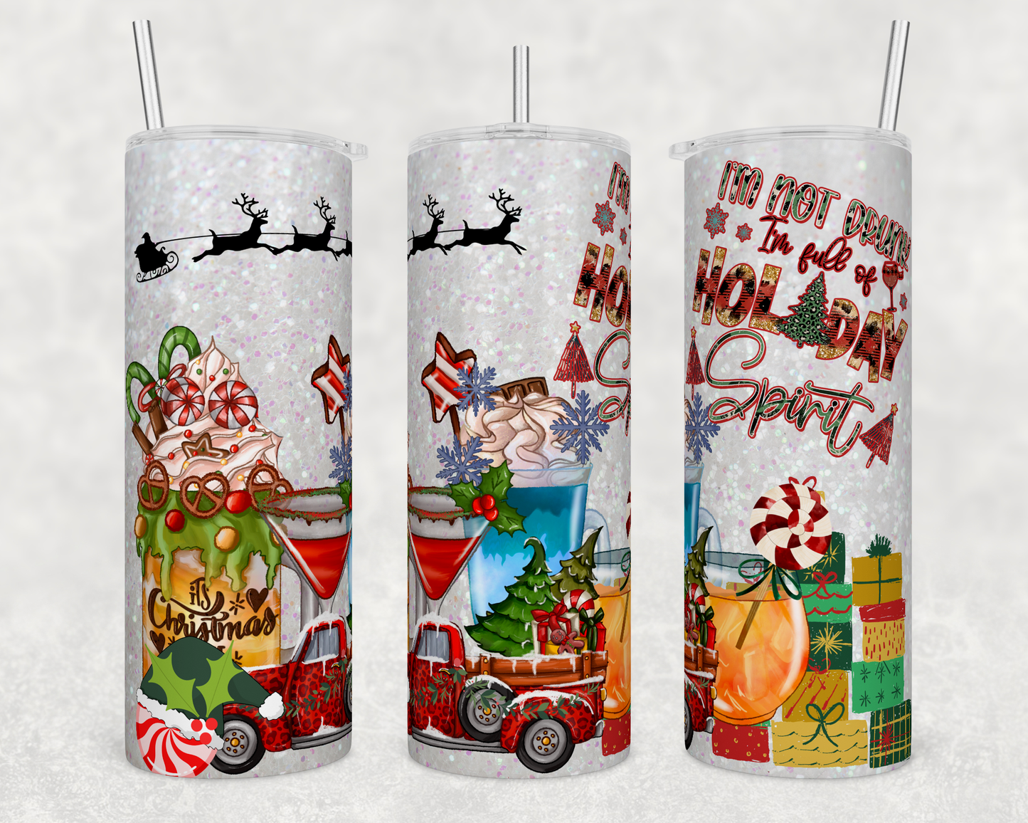 Holiday Spirit - Sublimation or Waterslide Wrap - 20oz and 30oz