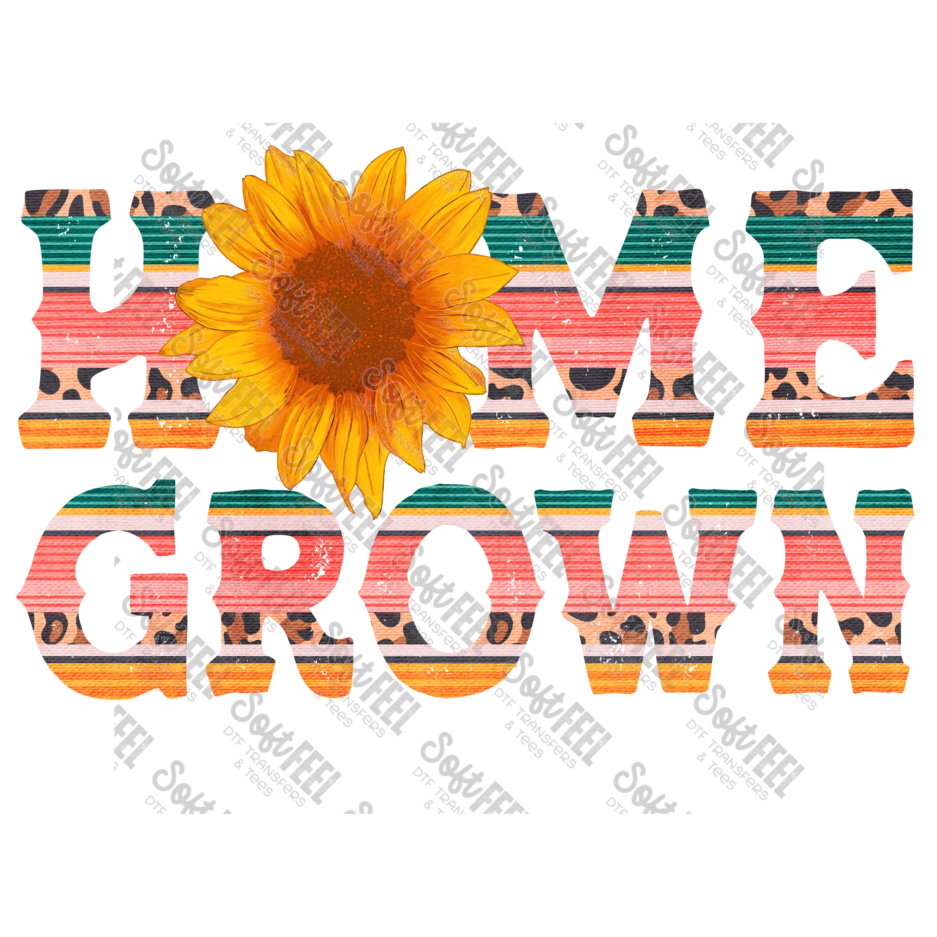 Home Grown Sunflower Serape - Country Western / Women&#39;s - Direct To Film Transfer / DTF - Heat Press Clothing Transfer