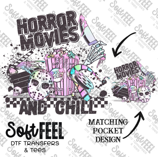 Horror Movies and Chill Killers- Halloween Horror - Direct To Film Transfer / DTF - Heat Press Clothing Transfer