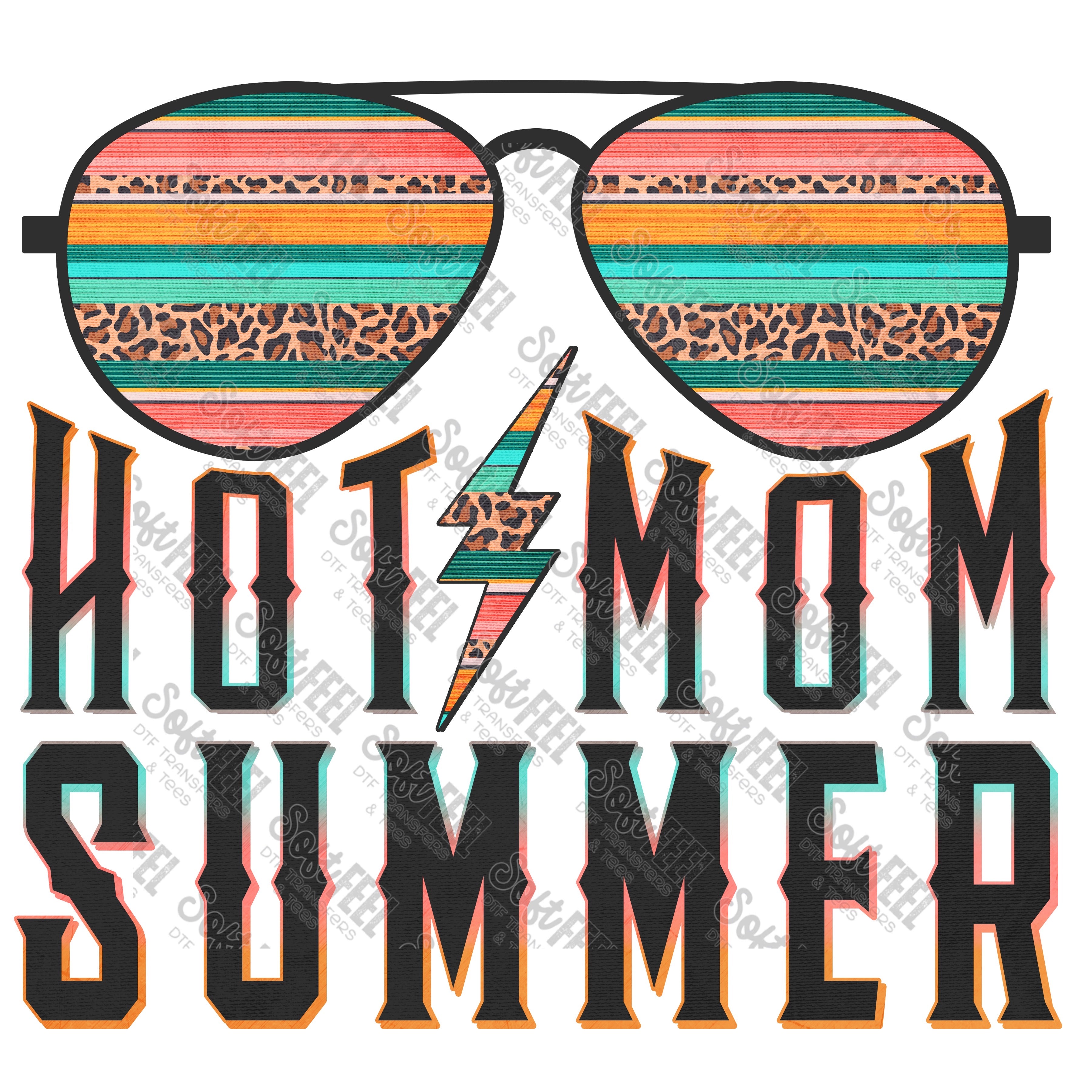 Hot Mom Summer - Women&#39;s / Summer / Retro - Direct To Film Transfer / DTF - Heat Press Clothing Transfer