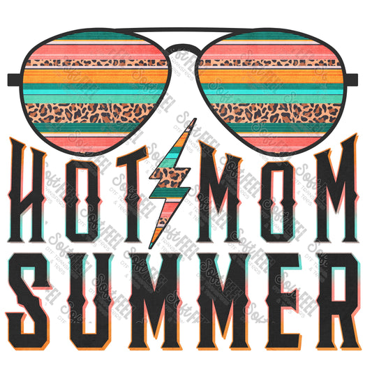 Hot Mom Summer - Women's / Summer / Retro - Direct To Film Transfer / DTF - Heat Press Clothing Transfer