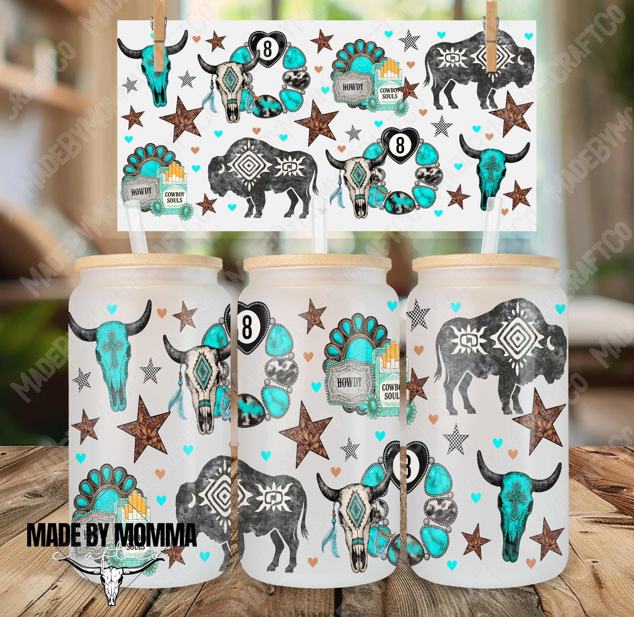 Howdy Aztec 16oz UV DTF or Sublimation Wrap