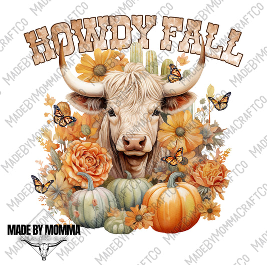 Howdy Fall Highland Cow - Fall - Cheat Clear Waterslide™ or Cheat Clear Sticker Decal