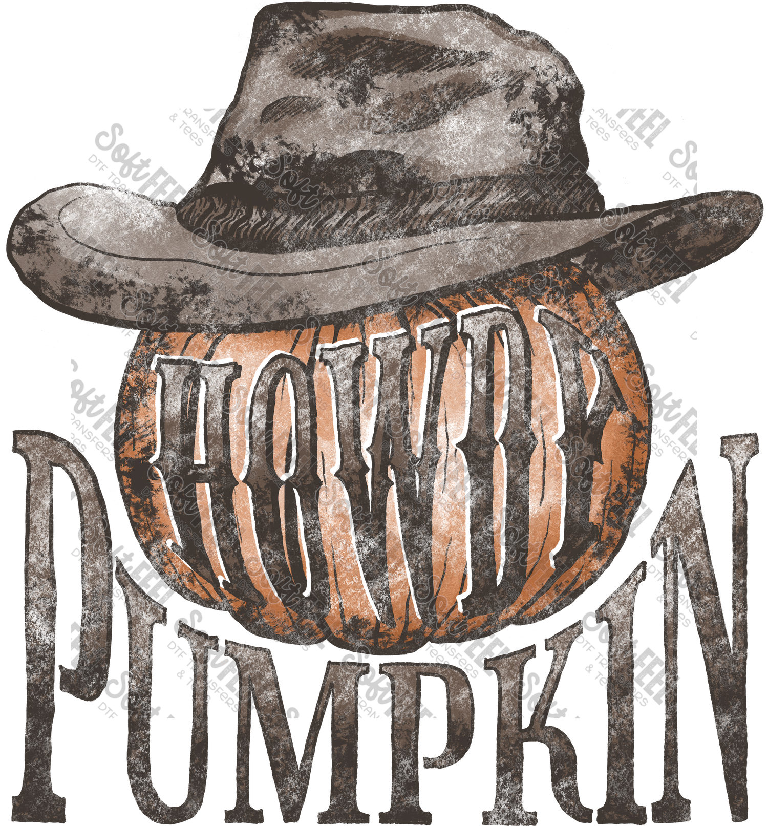 Howdy Pumpkin Western - Halloween Horror - Direct To Film Transfer / DTF - Heat Press Clothing Transfer