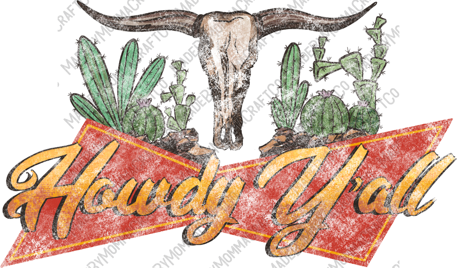 Howdy Yall -Western - Cheat Clear Waterslide™ or White Cast Sticker
