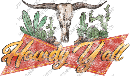 Howdy Yall -Western - Cheat Clear Waterslide™ or White Cast Sticker