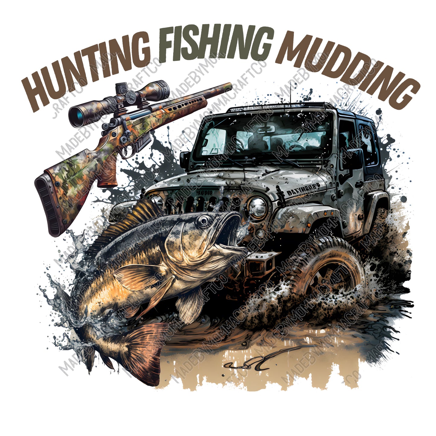 Hunting Fishing Mudding - Hunting / Country Western - Cheat Clear Waterslide™ or White Cast Sticker