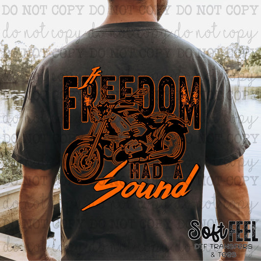 Freedom Had A Sound Motorcycle - Patriotic - Direct To Film Transfer / DTF - Heat Press Clothing Transfer (Copy)