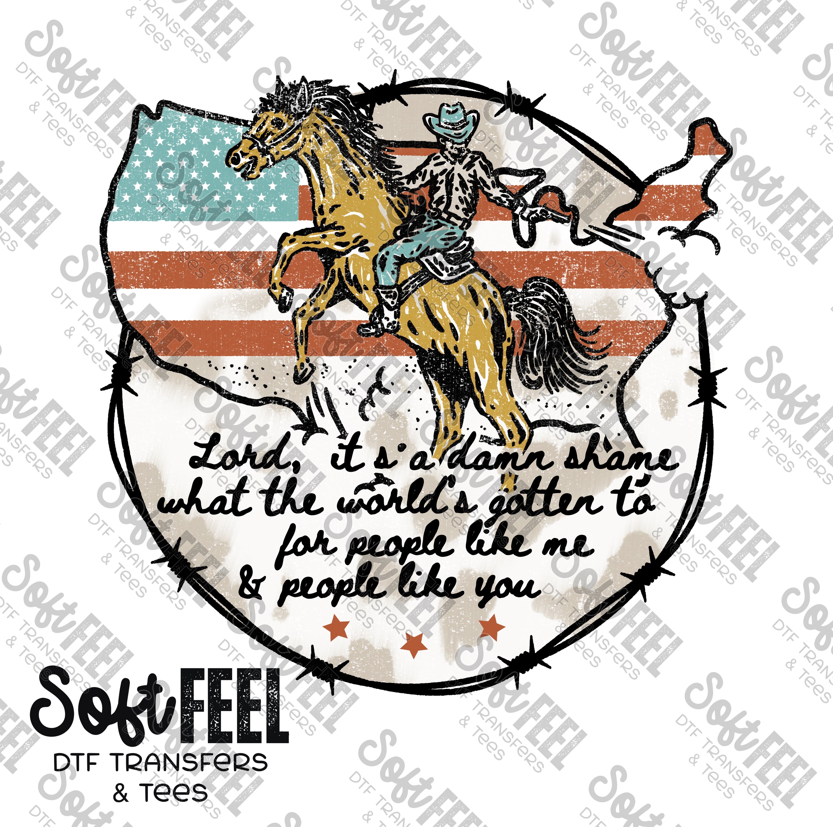 It&#39;s a Damn Shame - Country Western / Political / Music - Direct To Film Transfer / DTF - Heat Press Clothing Transfer