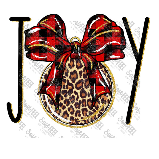 Joy Ornament Leopard - Christmas - Direct To Film Transfer / DTF - Heat Press Clothing Transfer