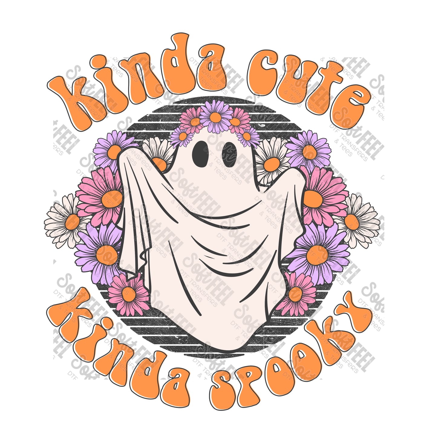 Kinda Cute Kinda Spooky Ghost - Youth / Retro / Halloween Horror - Direct To Film Transfer / DTF - Heat Press Clothing Transfer