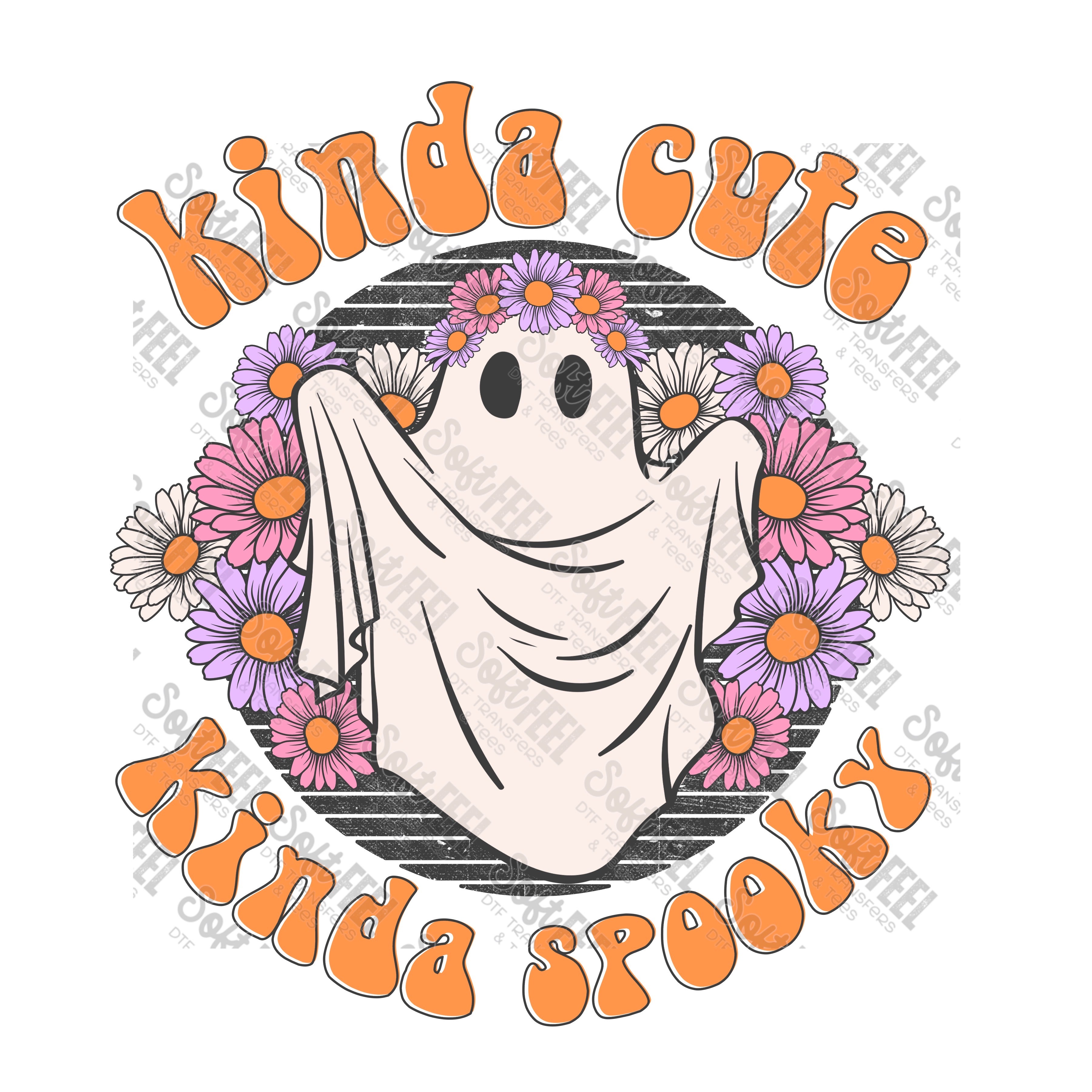 Kinda Cute Kinda Spooky Ghost - Youth / Retro / Halloween Horror - Direct To Film Transfer / DTF - Heat Press Clothing Transfer