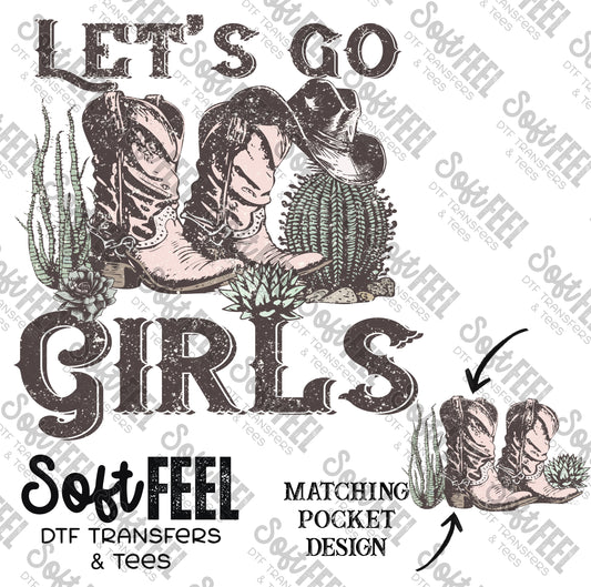 Let's Go Girls - Country Western / Women's - Direct To Film Transfer / DTF - Heat Press Clothing Transfer