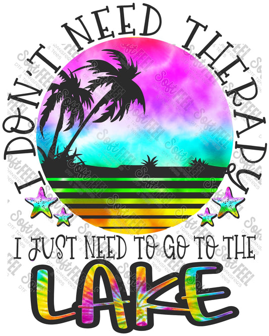 Lake Therapy - Hippie Gypsy / Mental Health / Summer - Direct To Film Transfer / DTF - Heat Press Clothing Transfer