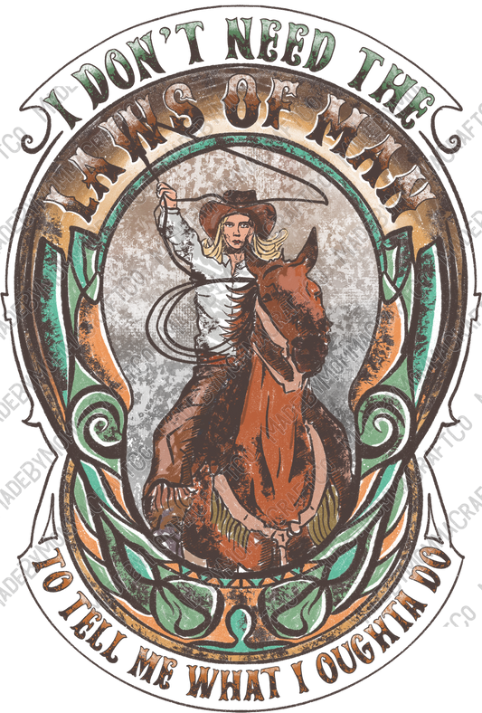 Laws of Man Cowgirl - Vintage Western - Cheat Clear Waterslide™ or White Cast Sticker