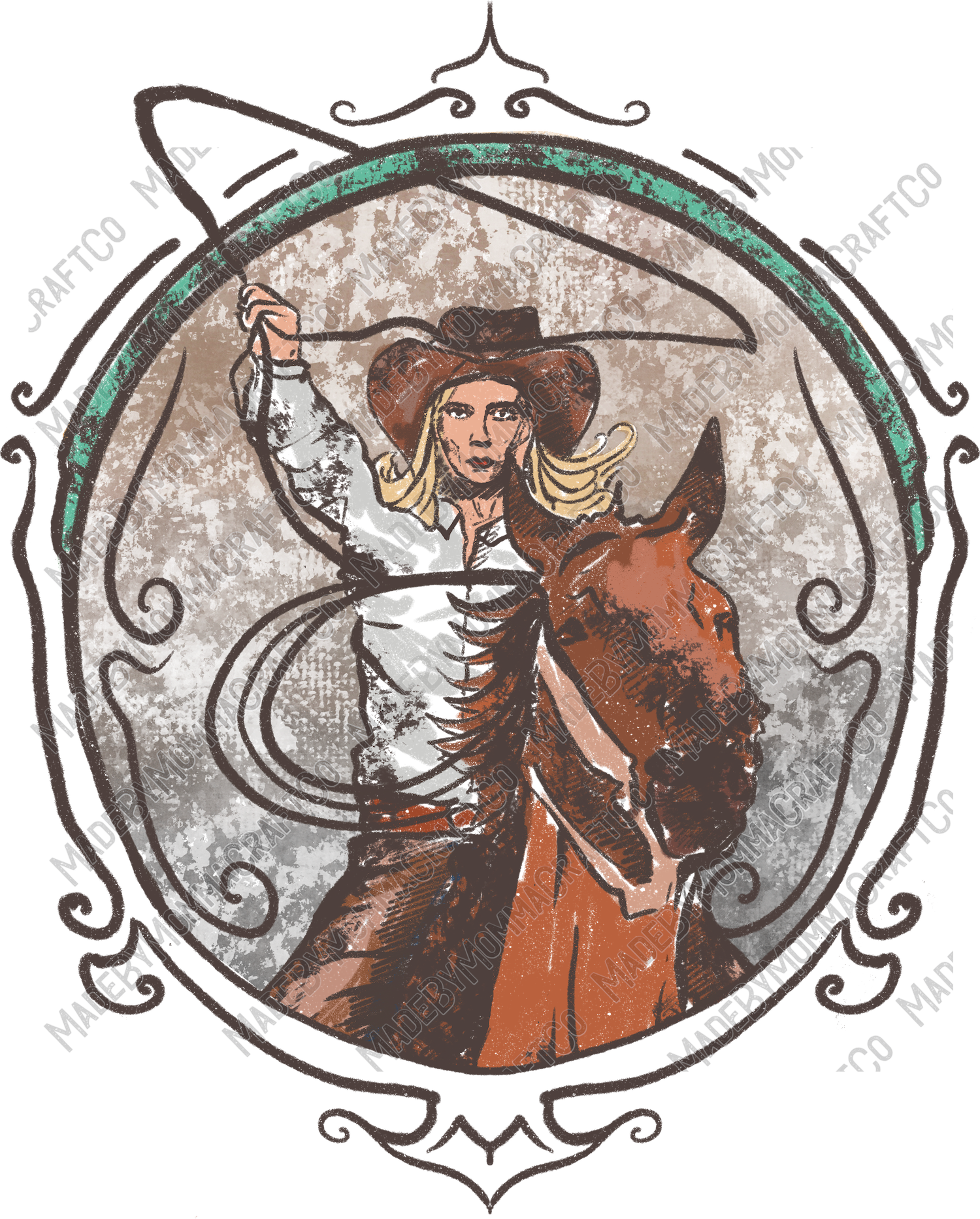 Laws of Man Cowgirl Roping - Vintage Western - Cheat Clear Waterslide™ or White Cast Sticker