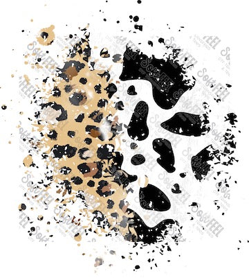 Leo Cow Patch 1 - Patches &amp; Patterns - Direct To Film Transfer / DTF - Heat Press Clothing Transfer
