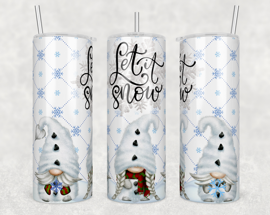 Let It Snow Gnome - Sublimation or Waterslide Wrap - 20oz and 30oz