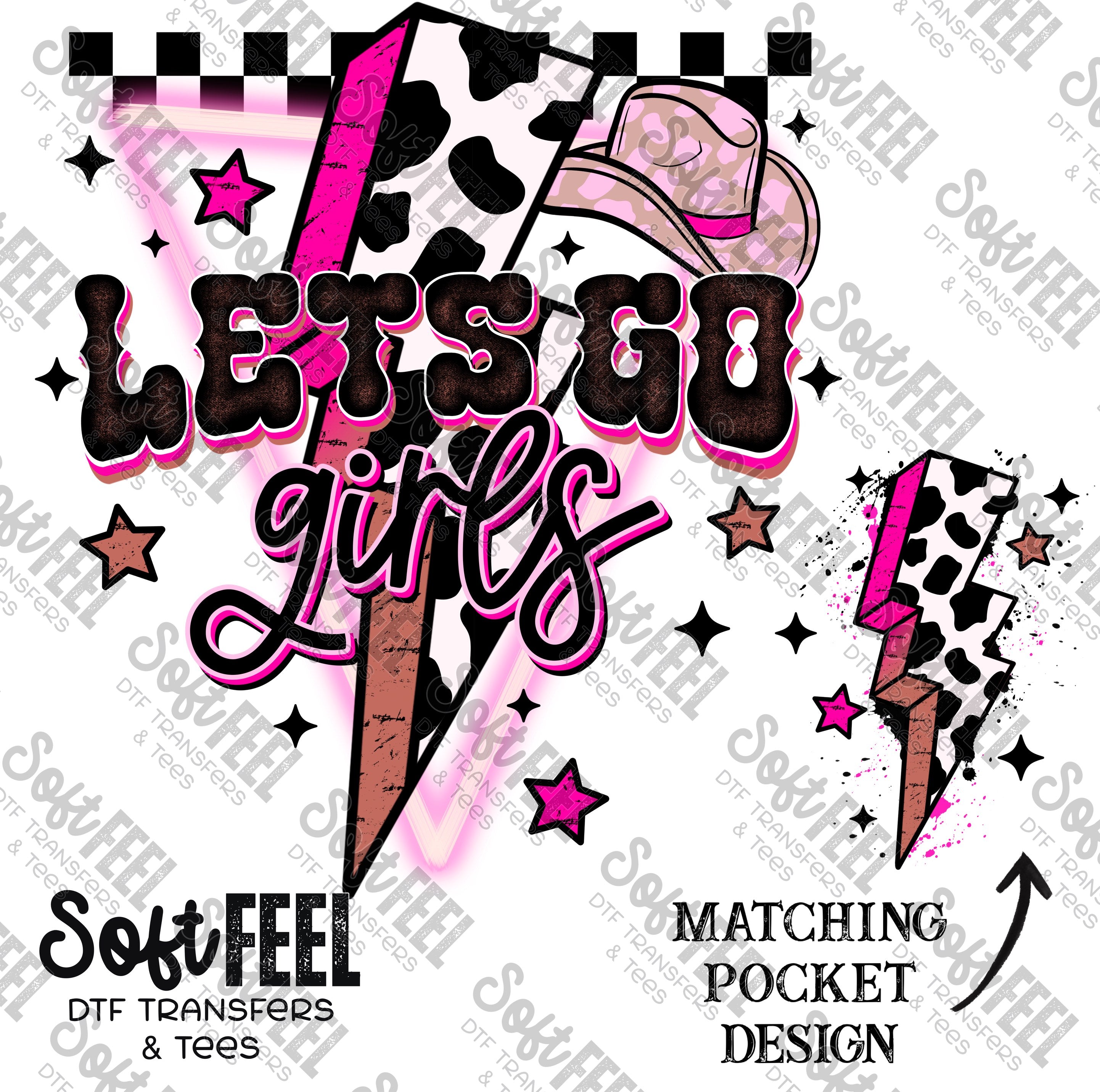 Lets Go Girls Bridal Set - Country Western / Women&#39;s - Direct To Film Transfer / DTF - Heat Press Clothing Transfer