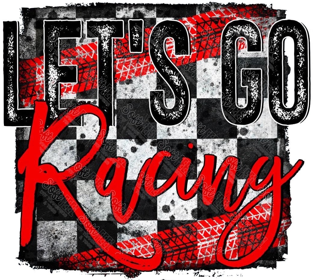 Los Go Go Racing Lets Go Racing - Men's / Sports - Direct To Film Transfer / DTF - Heat ...