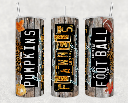 License Plates Fall - Sublimation or Waterslide Wrap - 20oz and 30oz