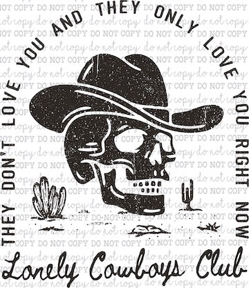 Lonely Cowboys Club - Country Western - Cheat Clear Waterslide™ or White Cast Sticker