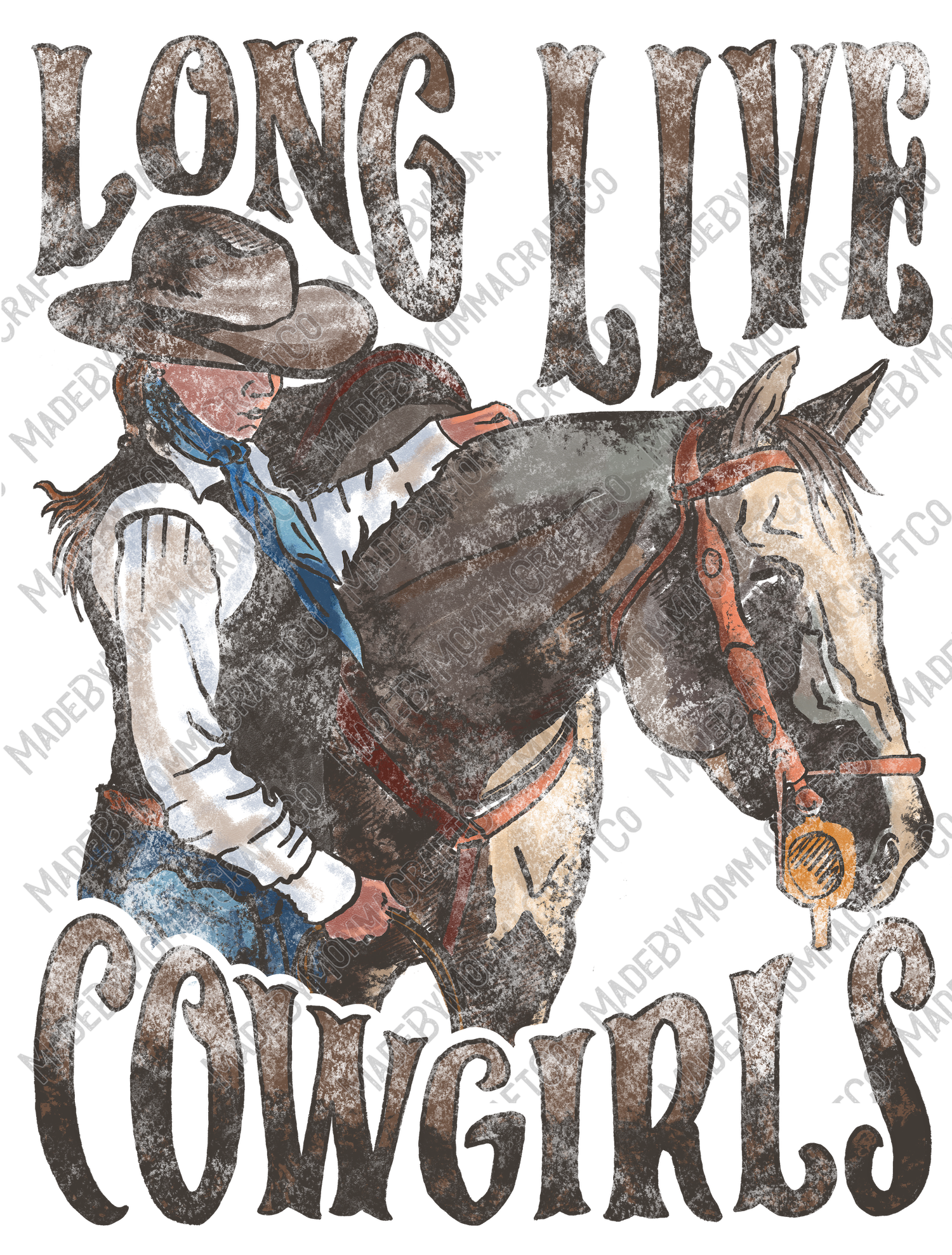 Long Live Cowgirls - Vintage Western - Cheat Clear Waterslide™ or White Cast Sticker