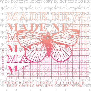 Made New Butterfly Pink - Christian - Cheat Clear Waterslide™ or White Cast Sticker