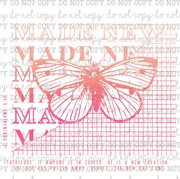Made New Butterfly Pink - Christian - Cheat Clear Waterslide™ or Cheat Clear Sticker Decal