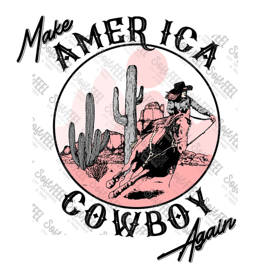 Make America Cowboy Again - Country Western / Women's - Direct To Film Transfer / DTF - Heat Press Clothing Transfer