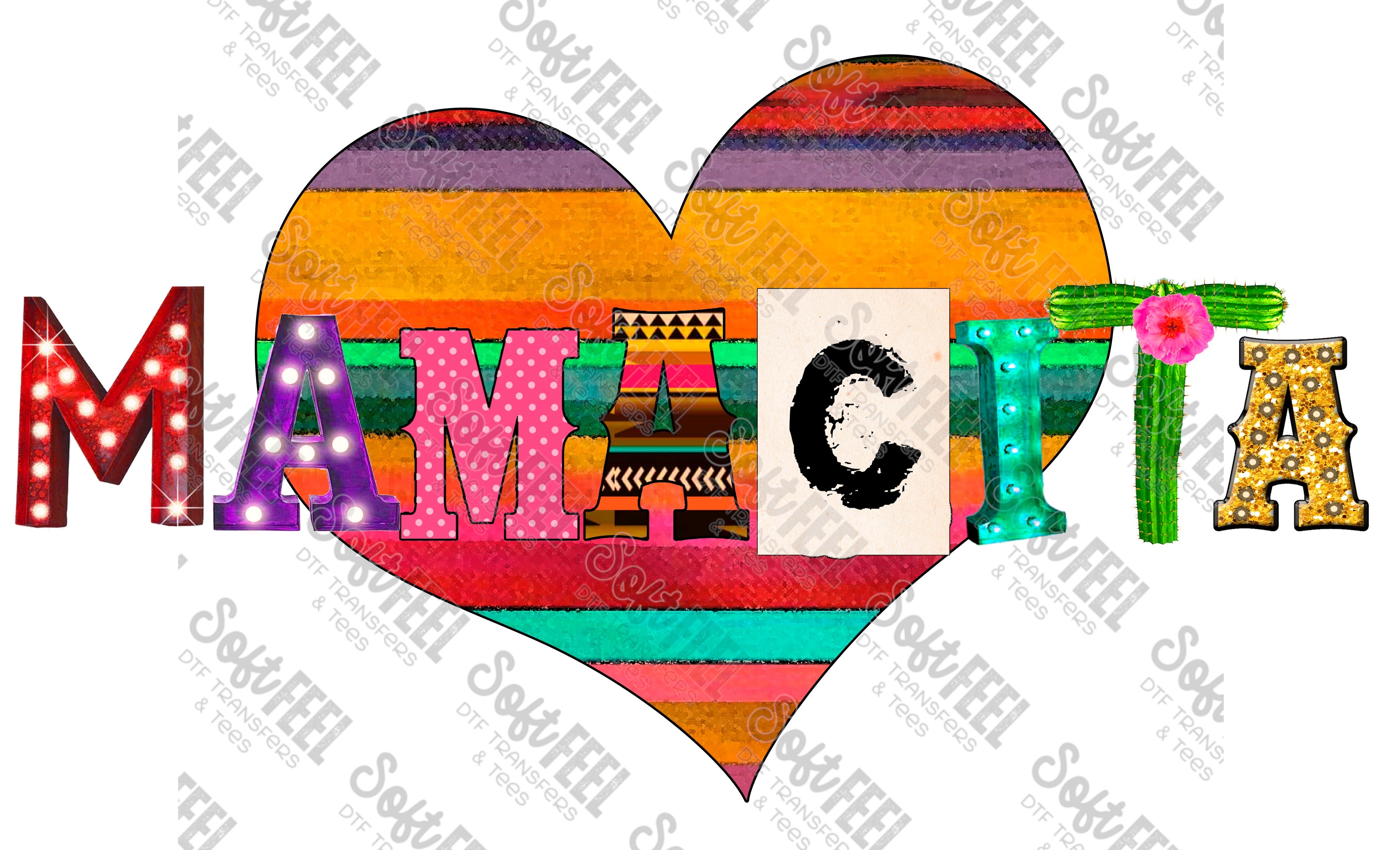 Mamacita Heart - Women&#39;s - Direct To Film Transfer / DTF - Heat Press Clothing Transfer
