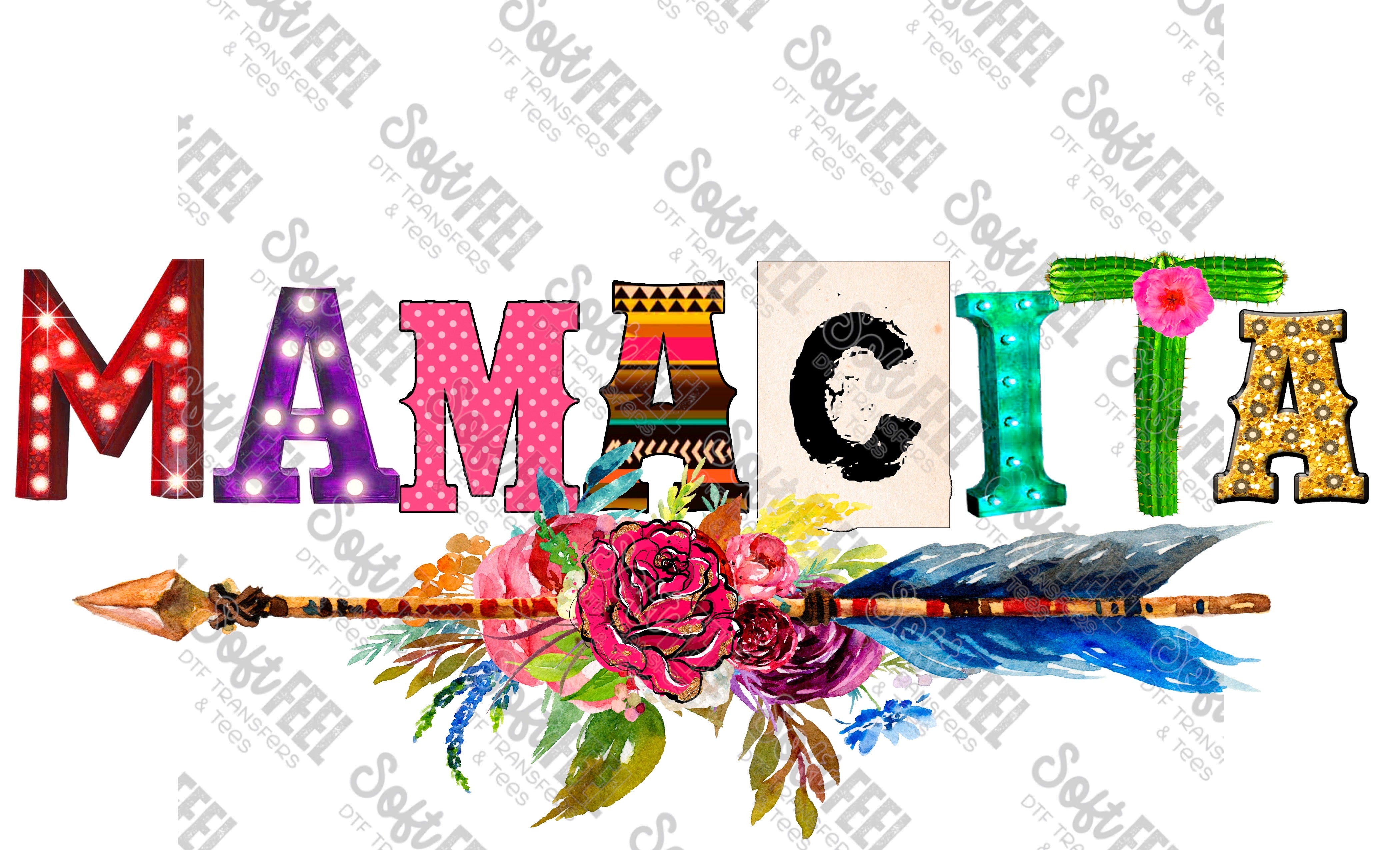 Mamacita Marquee - Women&#39;s - Direct To Film Transfer / DTF - Heat Press Clothing Transfer