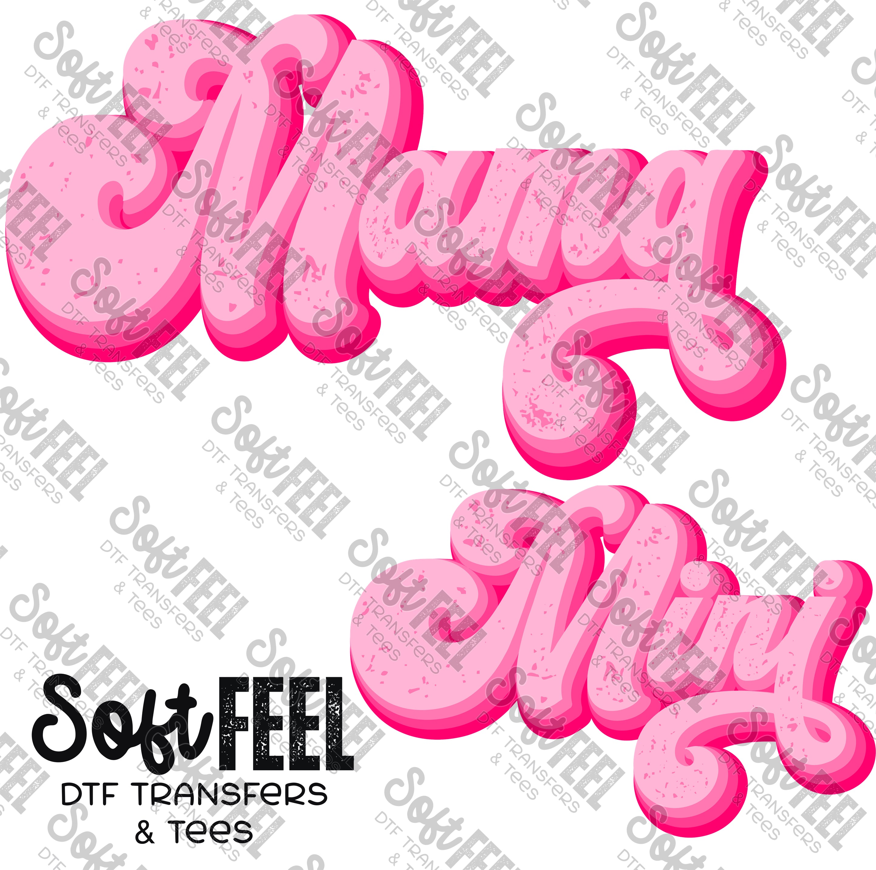 Mama Mini Pink - Mama Mini Set / Youth / Women&#39;s - Direct To Film Transfer / DTF - Heat Press Clothing Transfer