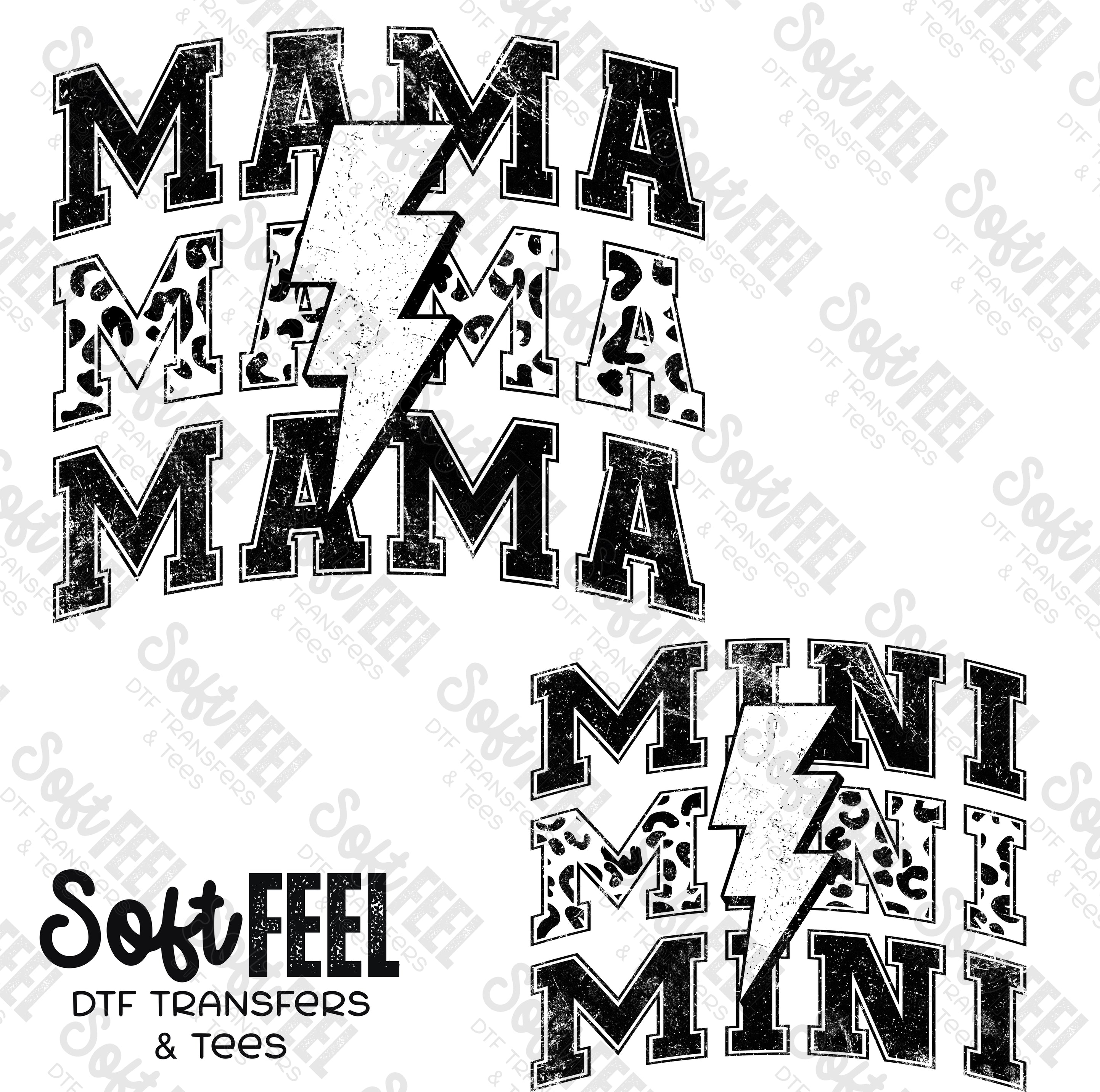 Mama Mini Varsity Retro - Mama Mini Set / Youth / Women&#39;s - Direct To Film Transfer / DTF - Heat Press Clothing Transfer