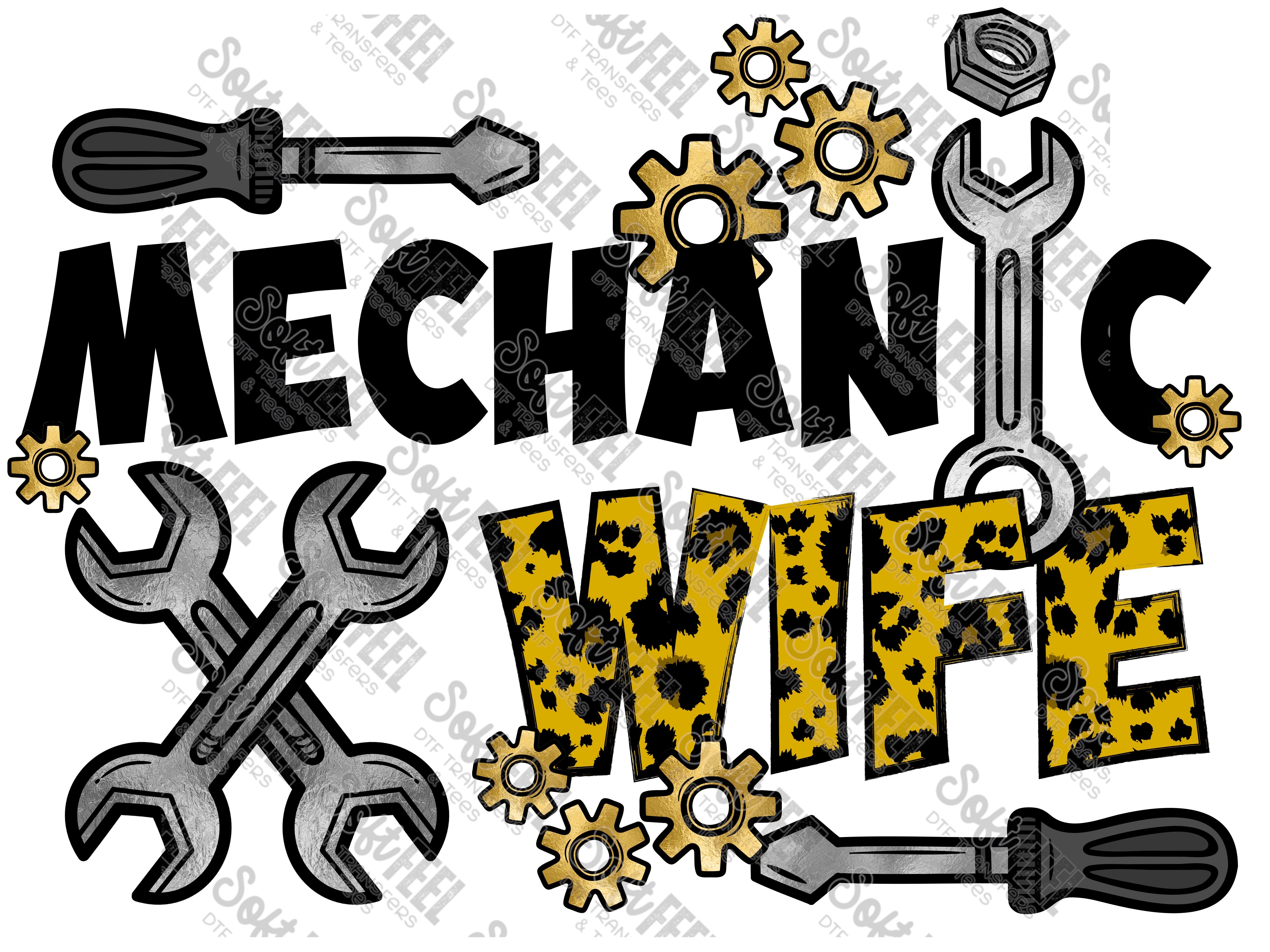 Mechanic Wife - Women&#39;s / Occupations - Direct To Film Transfer / DTF - Heat Press Clothing Transfer