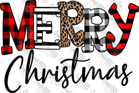 Merry Christmas - Christmas - Direct To Film Transfer / DTF - Heat Press Clothing Transfer