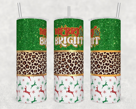 Merry Bright - Sublimation or Waterslide Wrap - 20oz and 30oz