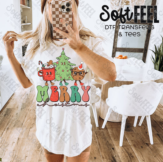 Merry Christmas Vintage - Christmas - Direct To Film Transfer / DTF - Heat Press Clothing Transfer