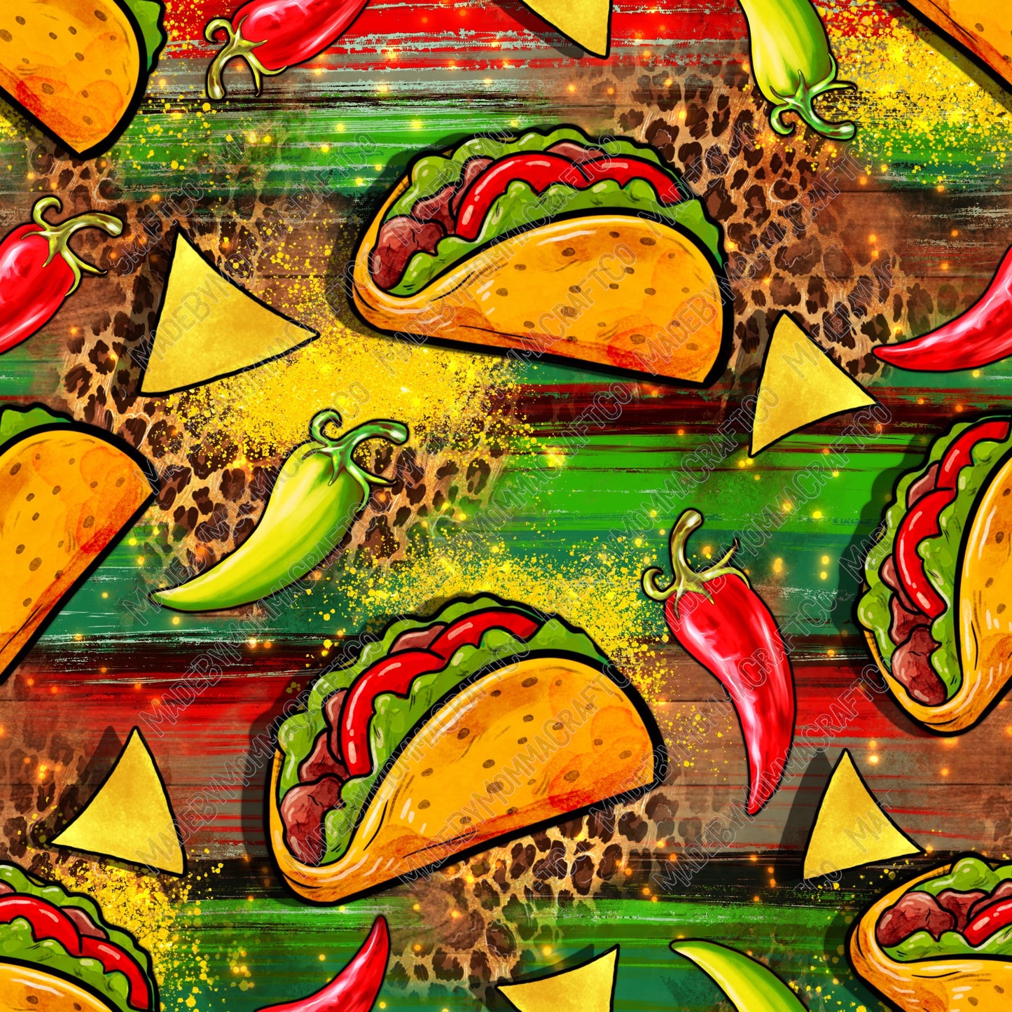 Mexican Taco - Vinyl Or Waterslide Seamless Wrap