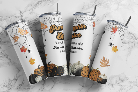 Pumpkin Spice - Fall / Halloween - Sublimation or Waterslide Wrap - 20oz and 30oz