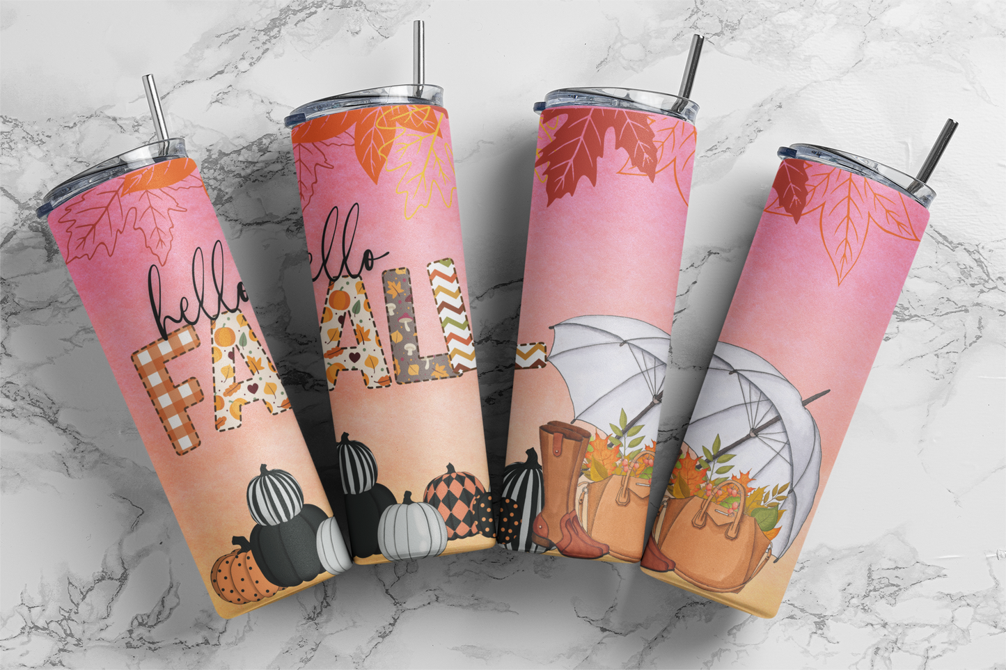 Hello Fall - Sublimation or Waterslide Wrap - 20oz and 30oz