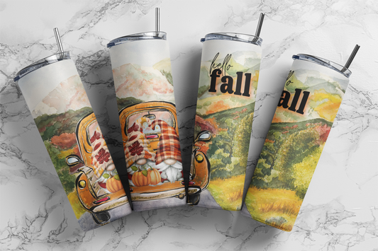 Hello Fall Truck - Sublimation or Waterslide Wrap - 20oz and 30oz