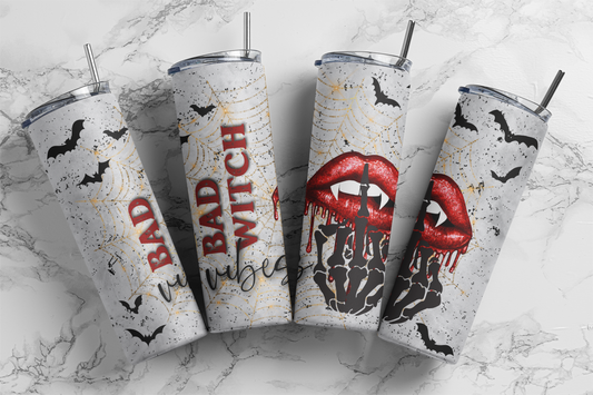 Bad Witch Vibes Lips - Halloween - Sublimation or Waterslide Wrap - 20oz and 30oz