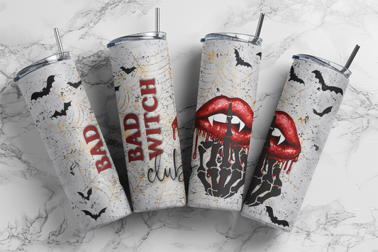 Bad Witch Club Lips - Halloween - Sublimation or Waterslide Wrap - 20oz and 30oz