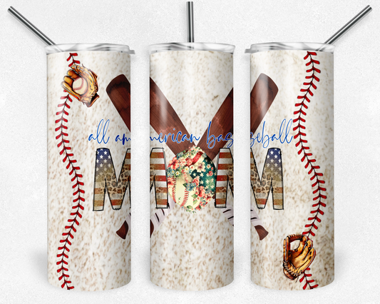 Baseball Mom - Sublimation or Waterslide Wrap - 20oz and 30oz